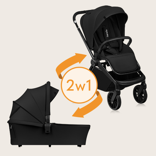 Lionelo Mika Plus 2in1 Black Onyx — Kombikinderwagen